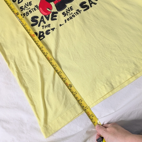 Adidas T-shirt - men's small yellow Save The Lobster t-shirt - Picture 8 of 8